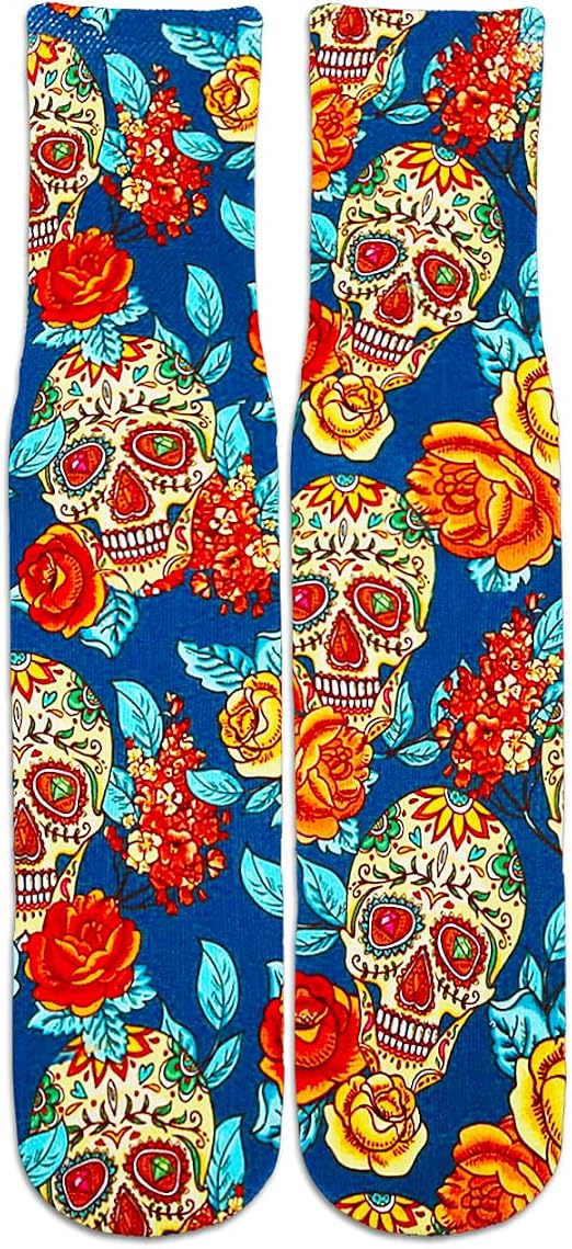 Benefeet Sox Men Funny Crazy Socks Boy Novelty 3D Print Socks Tube Athletic - sugar skull costume