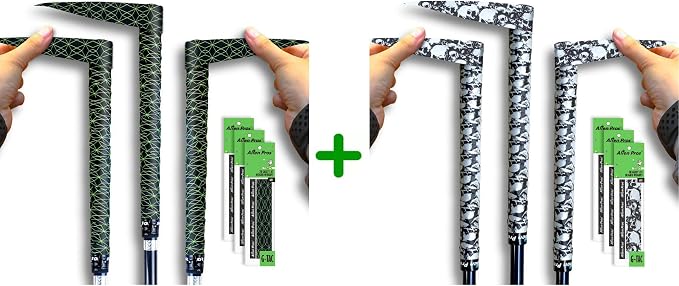 ALIEN PROS 6 Pack Cubic & Skull Mix Golf Grip Wrapping Tapes - ReGrip in 1 Minute - skull sticker