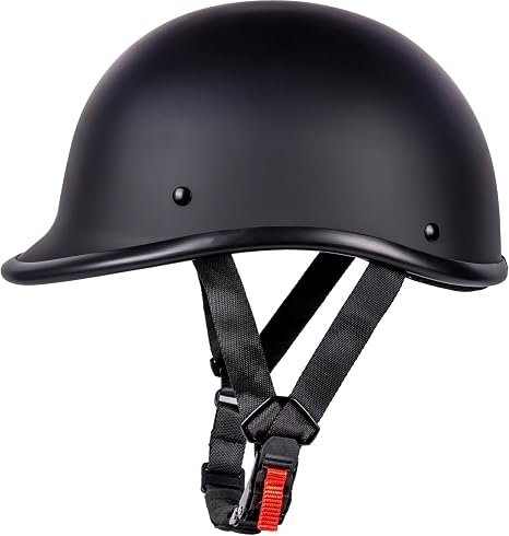 Yesmotor Motorcycle Helmet Half Shell Hawk Style Helmets Compact Lightweight Open Face for Motorcycle Street Bike Cruiser Moped – DOT Approved (Matte Black,XXL)