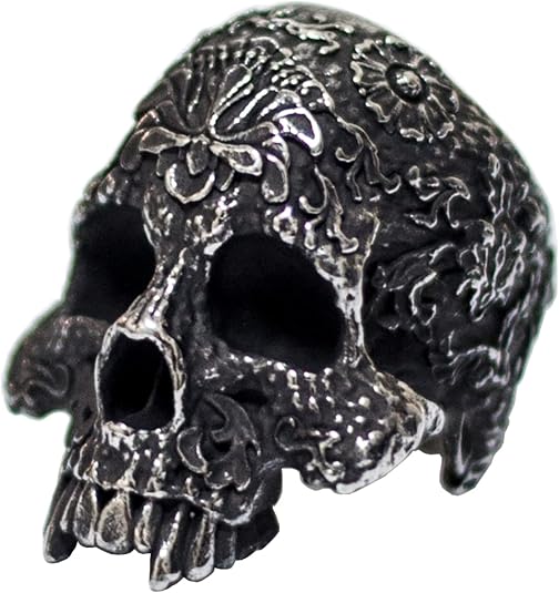 Death Skull Ring for Men Stainless Steel Jewelry Biker Rings Scary Death Ring Skull for Gifts - skull ring