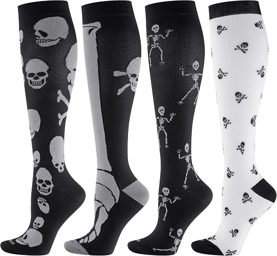 LEVSOX Compression Socks Women and Men, 20-30mmHg, Best for Nurses, Travel, Pregnancy - sugar skull costume