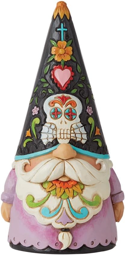 Enesco Jim Shore Heartwood Creek Halloween Day of The Dead Gnome Figurine, 6.1 Inch, Multicolor - skull figurine