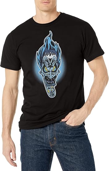 Disney Young Men's Sugar Skull Hades Short Sleeve T-Shirt - skull tshirt