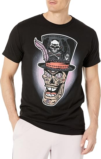 Disney Young Men's Sugar Skull Facilier Short Sleeve T-Shirt - skull tshirt
