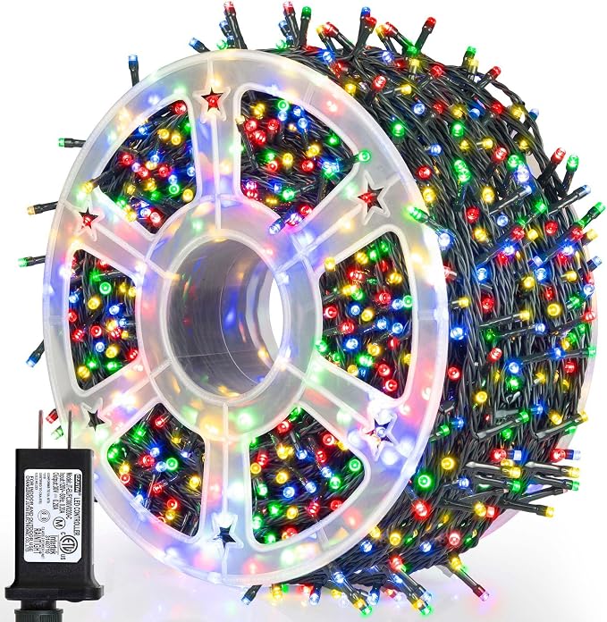 weillsnow 500 LED Christmas String Lights, 164 FT Twinkle Lights Waterproof - string light