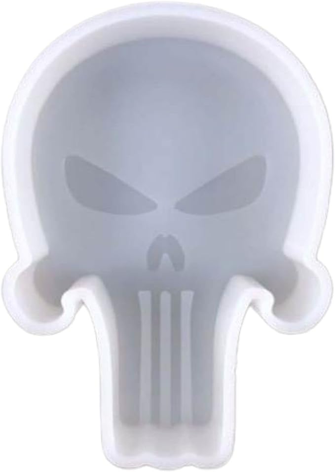 Skull Silicone Mold | Size 3.5" Wide x 5" Long x 1" Deep | Small Punisher Skull Design for Freshie, Soap, Resin, Candles - skull ashtray
