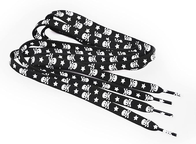 Yichain 48” Flat Fun Printed Shoe Laces Shoelace for Adults Sneakers，Boots，One Pair Pack