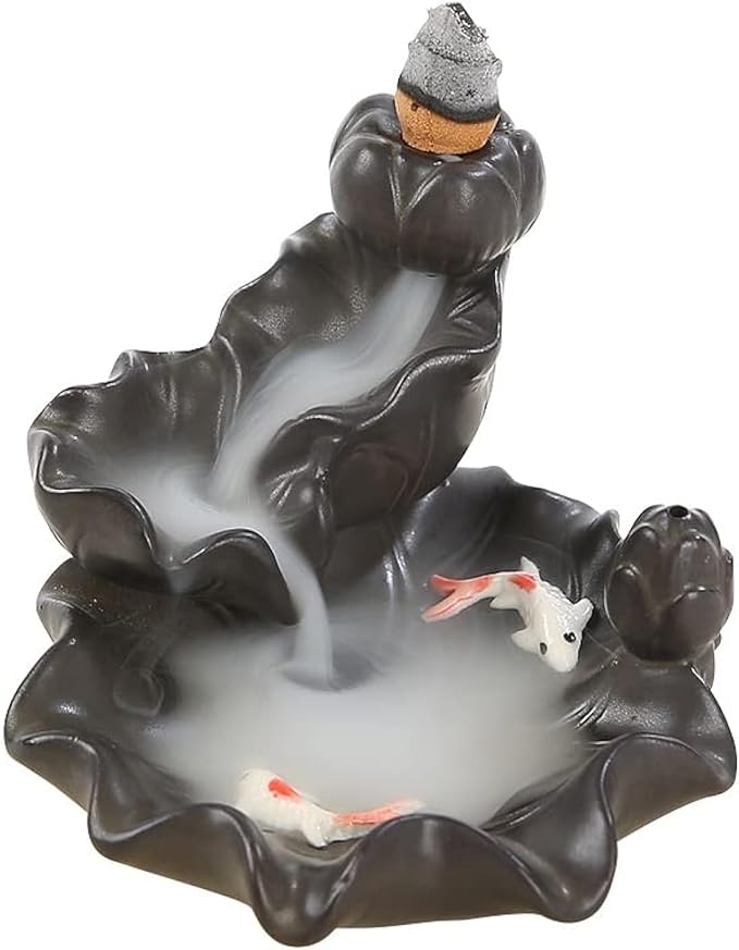 Ceramics Lotus Flower Incense Burner, Aromatherapy, Home Decor - skull incense burner