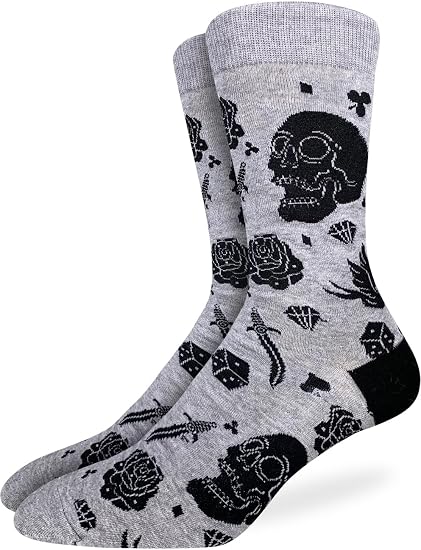 Good Luck Sock Men's Scary, Spooky Halloween Socks, Adult - skull swimsuit