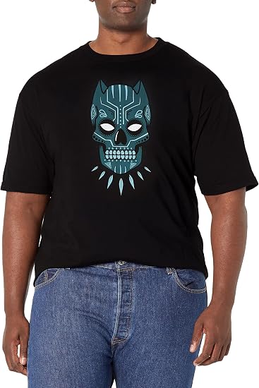 Marvel Men's Black Panther Sugar Skull - skull tshirt