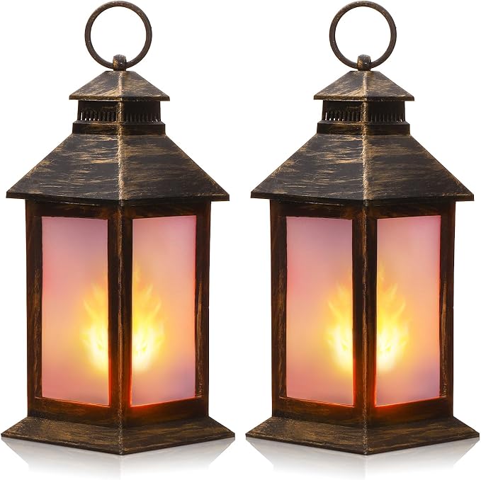 Tondiamo 2 Pcs 8.4'' Vintage Lantern Decorative Christmas Halloween - skull lamp