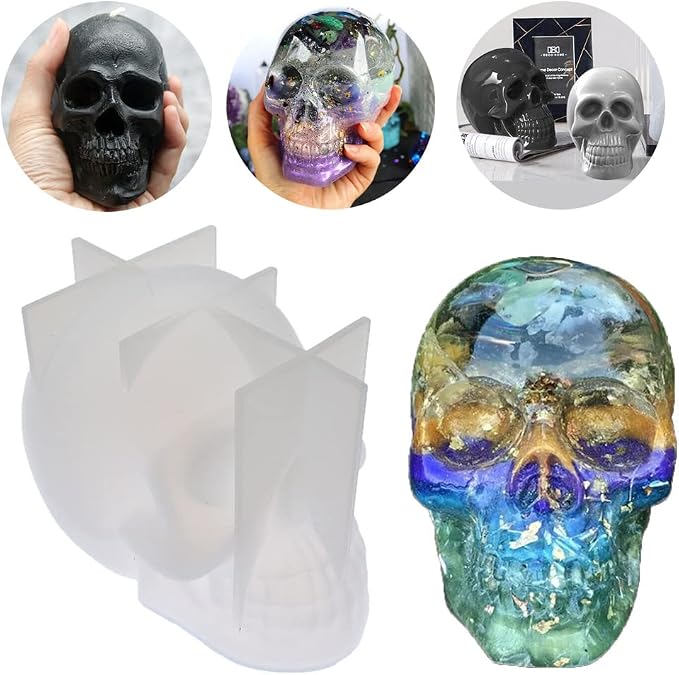 DIY 3D Silicone Skull Handmade Making Resin Mold Decoration Craft for Decor - skull ashtray