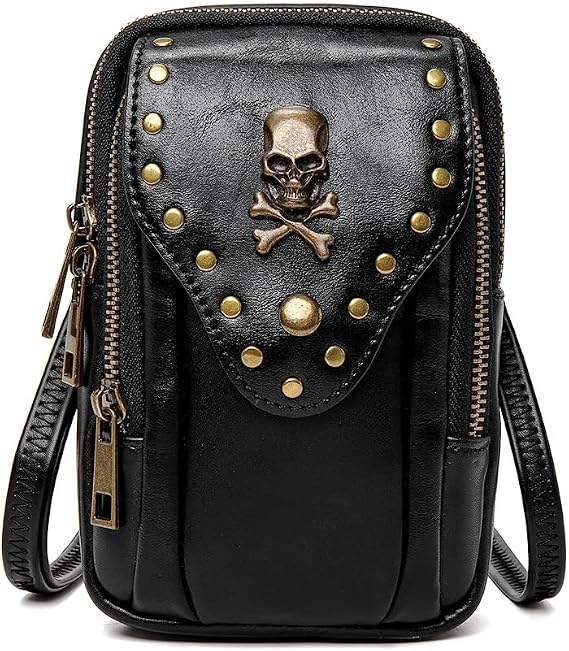 Small Crossbody Bag Shoulder Purse Leather Belt Pouch Travel Phone Holder Punk Medieval Vintage Festival Costume Accessory - sugar skull handbags for sale