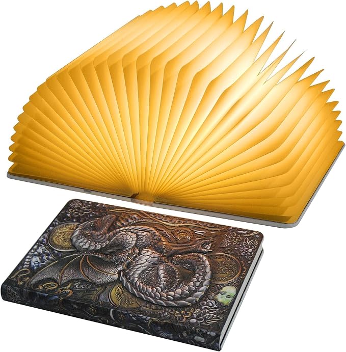 QXMGCBOK Folding Book Lamp Dragon Night Light - skull lamp