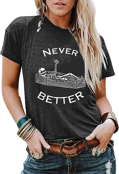 LUKYCILD Halloween Shirt for Women Spooky Season Tee Funny Graphic Tshirt - skull leggings