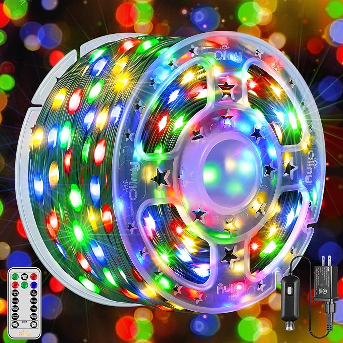 Ollny 198FT 600LED Outdoor Christmas Lights with Remote, 8 Modes Multicolor - string light