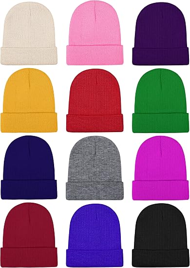 Cooraby Winter Beanie Cap Warm Knit Cuff Skull Beanie Caps for Men or Women - skull hat
