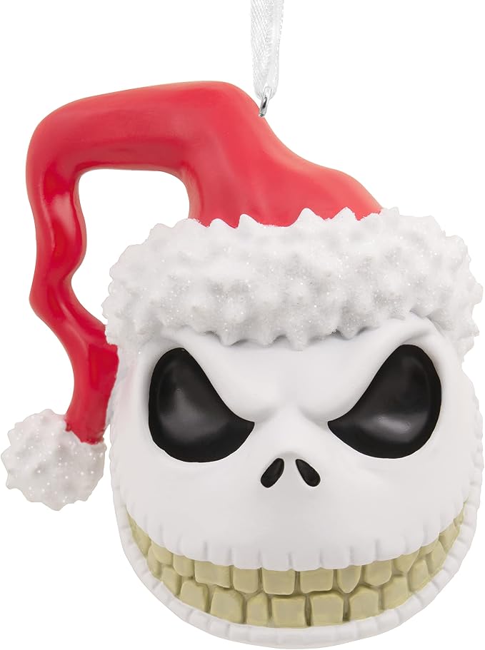 Hallmark Disney Tim Burton's The Nightmare Before Christmas Jack Skellington Head Christmas Ornament,Resin - skeleton