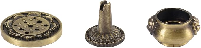 Incense Burner, 3Pcs Bronze Incense Holder Cone Holder Bowl-Shape Incense Burner for Joss Stick, Tower Incense, Incense Coil (3 Styles) - skull incense burner