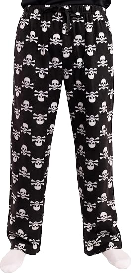 #followme Microfleece Men’s Pajama Pants Holiday Prints - skull pajamas