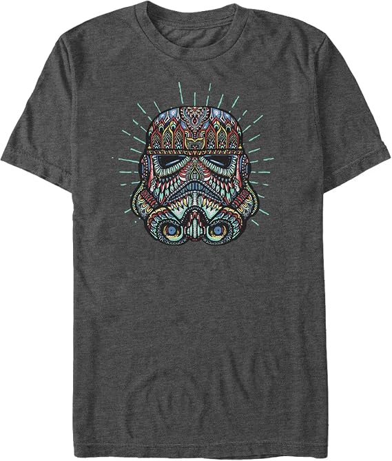 STAR WARS Big & Tall Trooper Sugar Skull Men's Tops Short Sleeve Tee Shirt - skull tshirt
