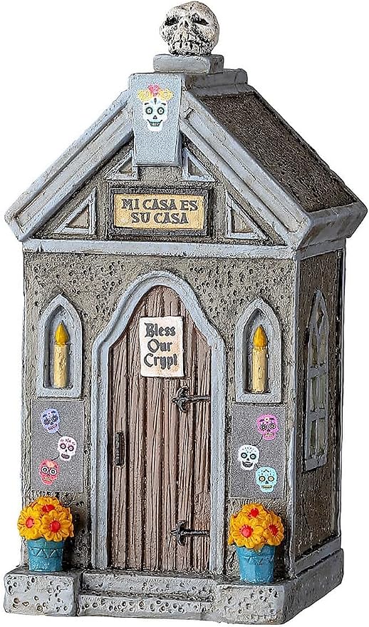 Lemax Spooky Town Day of The Dead Crypt, 24942 - skull figurine