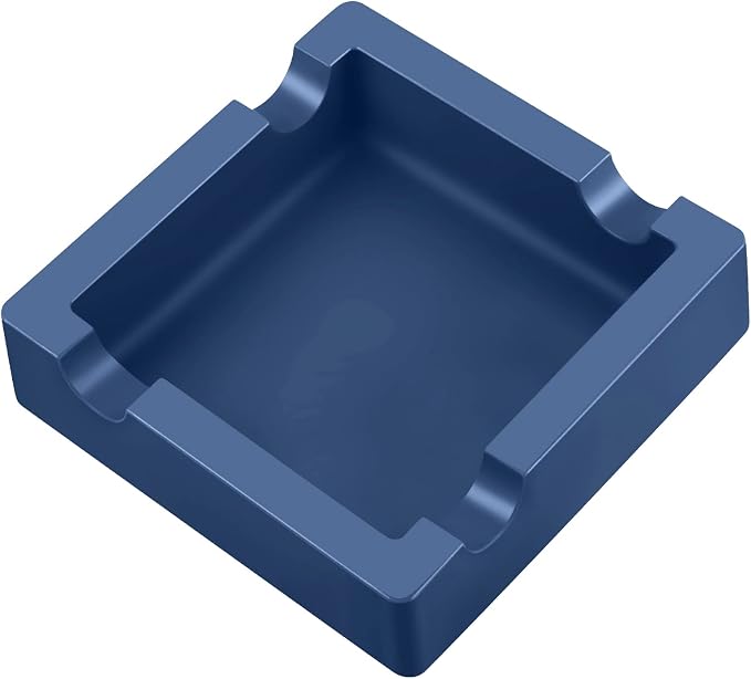 Cigar Ashtray with Large Wide Rests Suit for Any Gauge Cigars,Silicone Cigar Ashtrays for Outdoors Indoor Patio Outside Decoer,Unbreakable/Burn-resistant/Non-slip Ashtray (Navy Blue) - skull ashtray