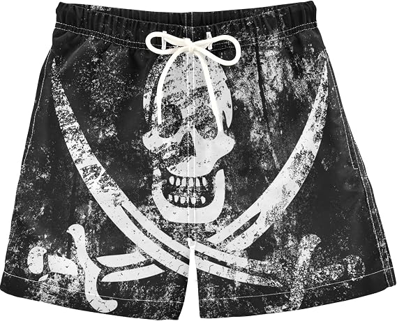 visesunny Boys Surfing Board Shorts Quick Dry Boys Swim Shorts s Swim Trunks Size from 2T to 14/16 - skull swimsuit