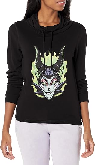 Disney Women's Maleficent Sugar Skull - skull sweatshirts