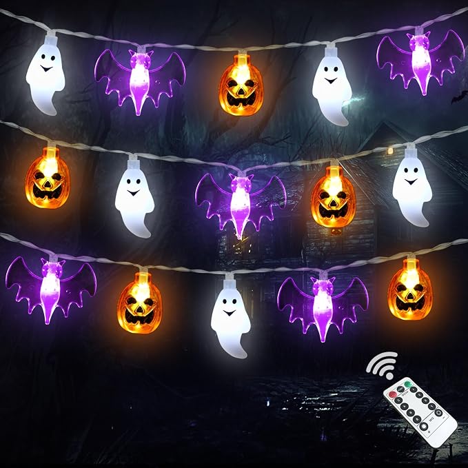 Zimati Halloween Lights Decor 16 ft 30 LED Battery Operated String Light - string light