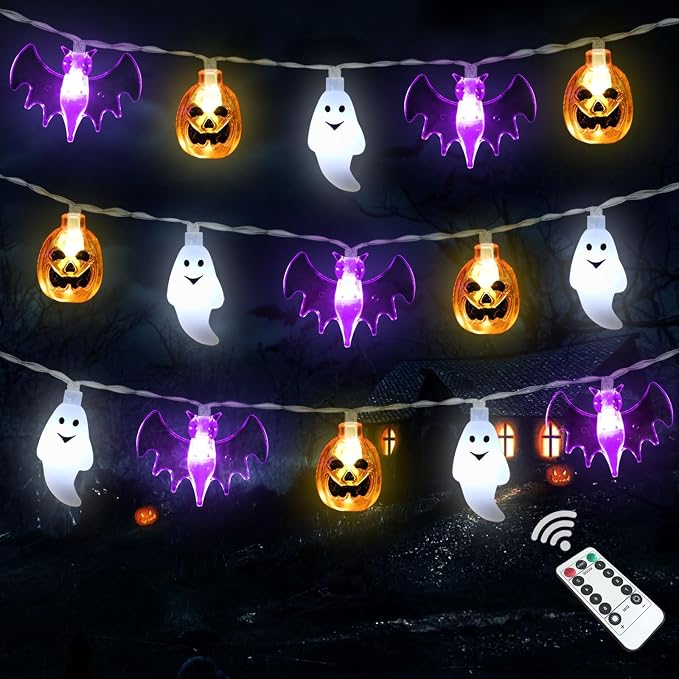 Zimati Halloween Lights Decorations 16ft 30 LED String Light Indoor Outdoor - string light