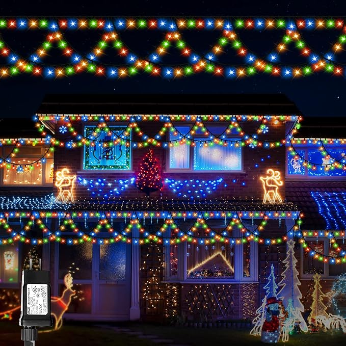XTF2015 Christmas Lights Color Changing 40FT 380 LED Christmas String Light - string light