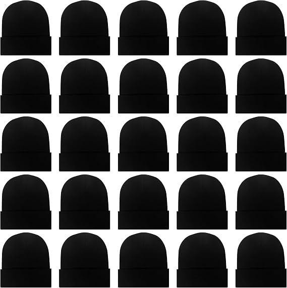 25 Pack Winter Beanie Hats Bulk for Men Women, Wholesale Knit Beanies Cold Weather Skull Caps - skull hat
