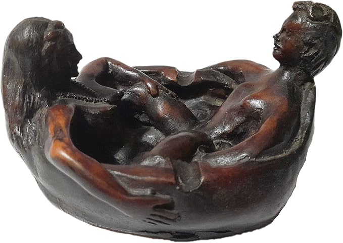 Resin Ashtray With Naked Women Statues - Personalized Gift Skull Ashtray for Home Decoration (astray-skull-395) - skull ashtray