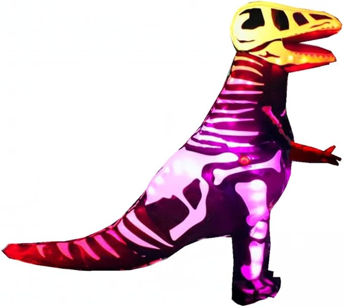 Adult Dinosaur Costumes, Inflatable Dinosaur Blow Up With Voice Control LED Lights,Cosplay for Adult, Skeletons Dinosaurs - skull inflatable