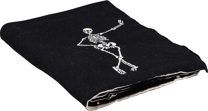 Primitives by Kathy Halloween Themed Skeletons Decorative Throw Blanket - skull blanket
