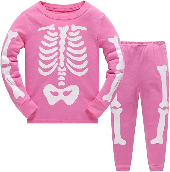 LitBud Toddler Girls Pajamas Unicorn,Sleepwears 2pc Pjs Sets for Kids 2-10 Years - skull pajamas