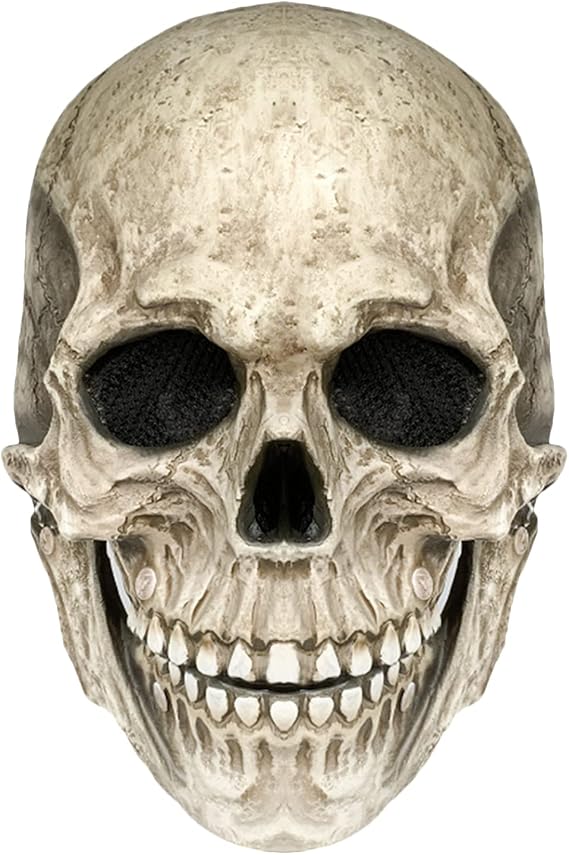 Realistic Full Head Skull Mask with Movable Jaw for Halloween Cosplay, Creepy and Scary Latex Skull Head Mask - skull helmet