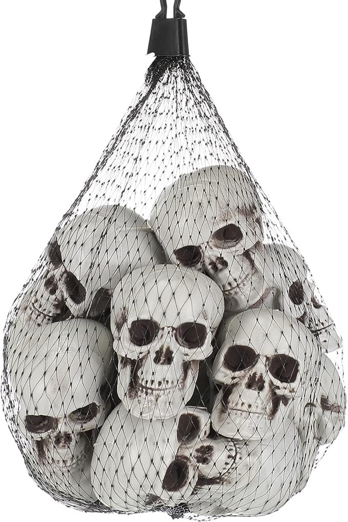 10 Mini Halloween Skull Heads - Skull Decor for Party, Table Decor, Home Gift - skull figurine