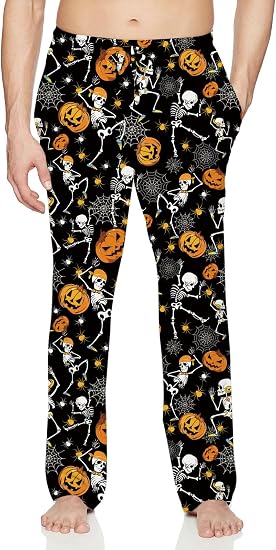 TUONROAD Mens Christmas Pajama Jogger Loose Lounge Sleepwear Pajama Pant - skull pajamas
