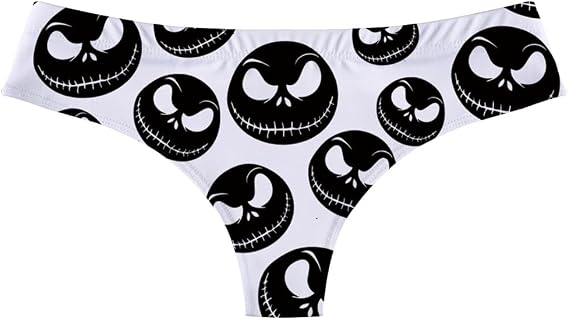 AWESOMETIVITY Thongs Bridal Shower Gift - XS-XXL (00-20), Small Gifts for Women - skull swimsuit