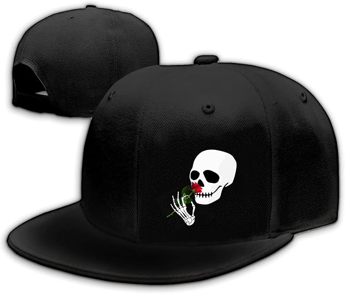 Snapback Hats for Men Flat Bill Black Adjustable Baseball Cap Trucker Hat for Dad American Flag Pirate Skull Caps Cool - skull backpack