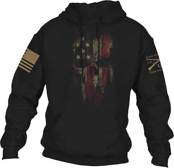 Grunt Style Blackened Reaper Graphic Hoodie - skull sweatshirts