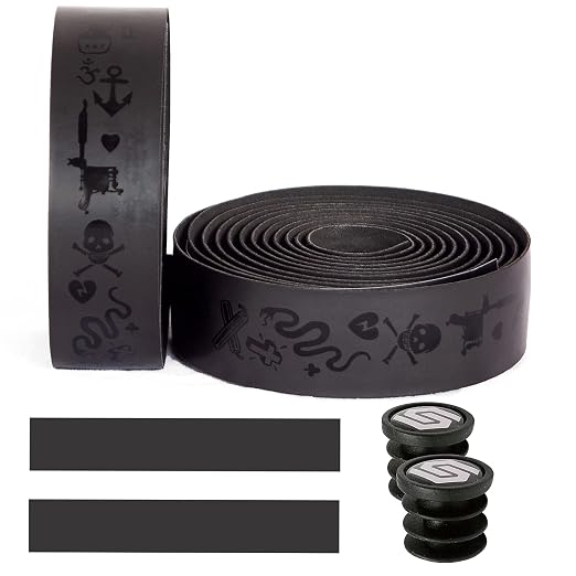 Bike Handlebar Tape Road Bike Fluorescent Skull Suitable for Superb Riding Shock Absorbing Anti-Shock Handlebar Strap 2 Rolls (Black) - skull sticker