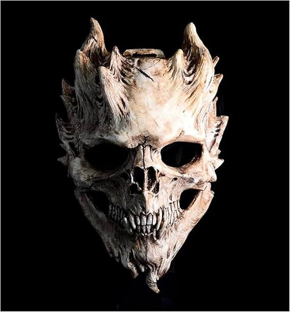 Full Head Skull Mask, Skeleton Mask forMen & Women - Deluxe Latex Helmet Cosplay Party Props - skull helmet