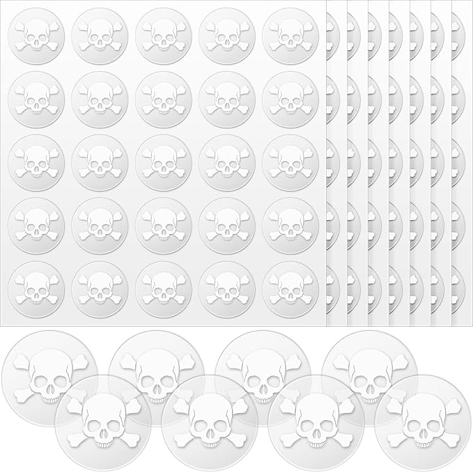 Leinuosen 200 Pcs Football Helmet Stickers Baseball, 1-1/8" Clear White - skull sticker