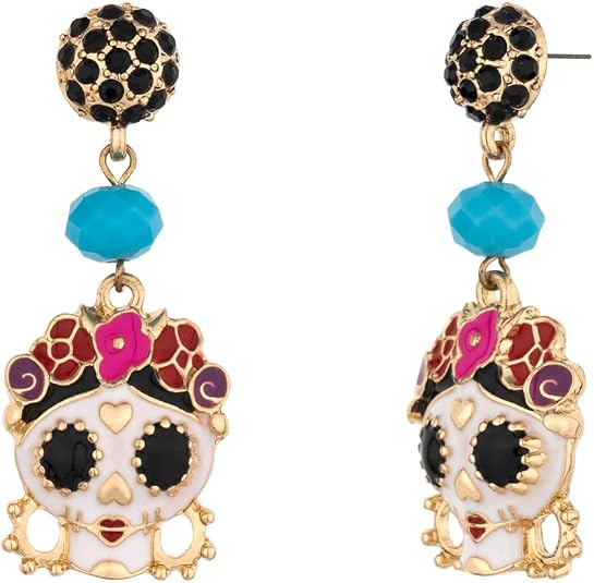Madison Tyler Halloween Earrings for Women Halloween Jewelry - sugar skull makeup