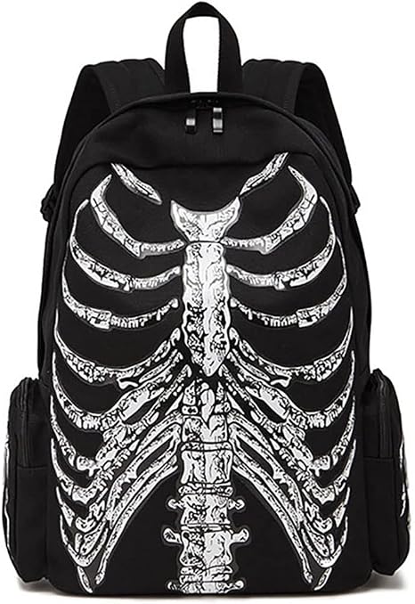 Goth Y2k EMO Messenger Bag Grunge Street Hipster Backpack (BB3021) - skull backpack