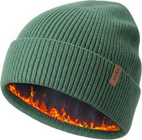FURTALK Winter Hats for Men Women Fleece Lined Beanie Warm Cuffed Outdoor Skull Cap - skull hat