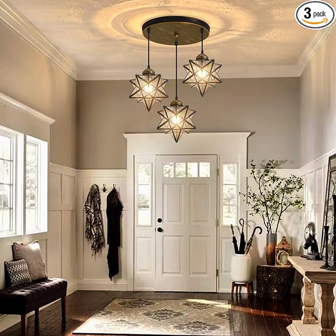 Clear Glass 3 Pendant Lights Kitchen Dining Chandelier - skull lamp